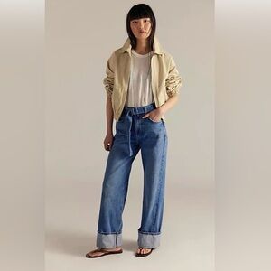 FREE PEOPLE x we the free East Bay Cuffed Jeans in spunky colour size 27 New